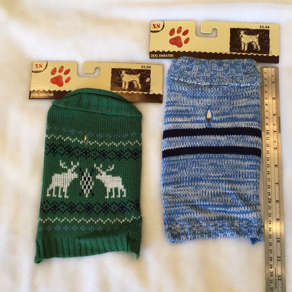 Two new dog sweaters XS Green and Blue - Picture 2 of 9